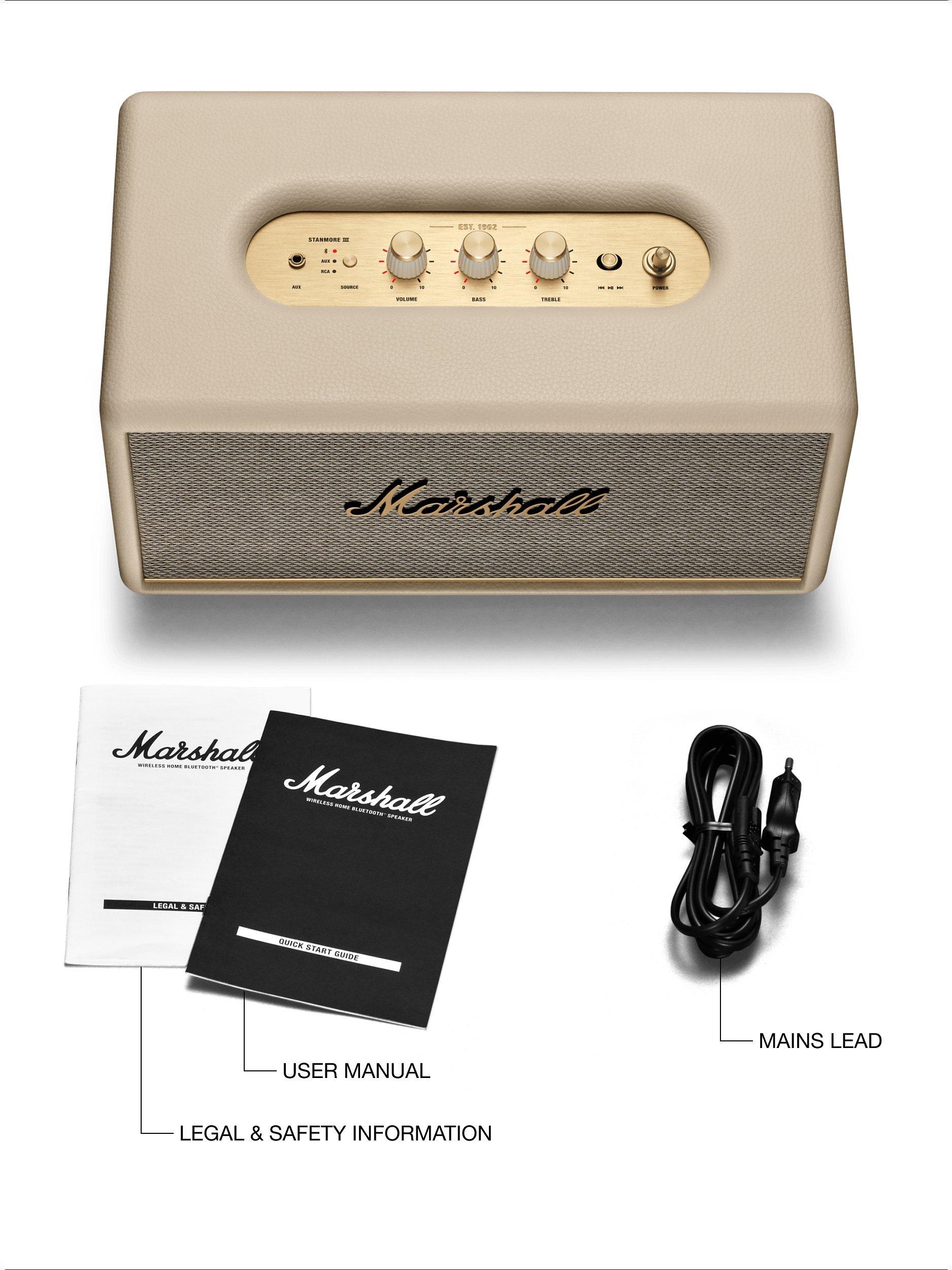 Marshall Stanmore III Bluetooth Speaker, Cream Marshall Stanmore III Bluetooth Speaker, Cream