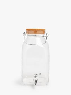 John Lewis Plastic Drinks Dispenser, 7.4L, Clear, Clear