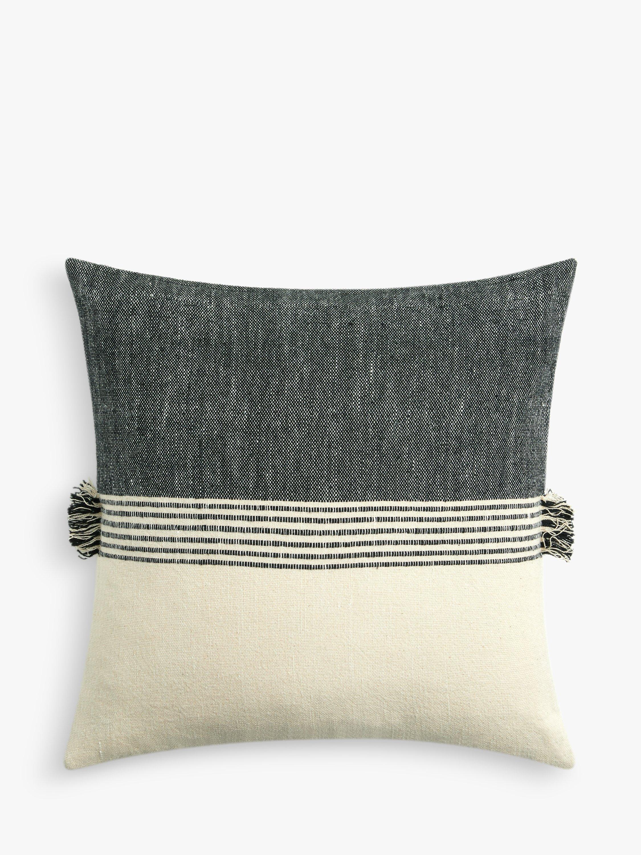 John Lewis ANYDAY Mix Stripe Cushion, Black