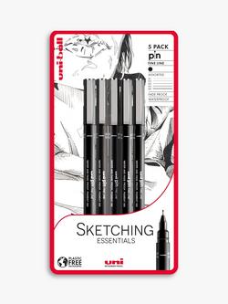 uni-ball Uni-Pin Fine Line Sketch Selection, Pack of 5, Black, Black