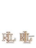 Lauren Ralph Lauren Faux Pearl Logo Stud Earrings, Gold