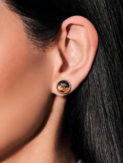 Lauren Ralph Lauren Logo Tortoise Button Stud Earrings, Gold - view 2, Gold