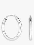 Simply Silver Medium Sleeper Hoop Earrings, Silver