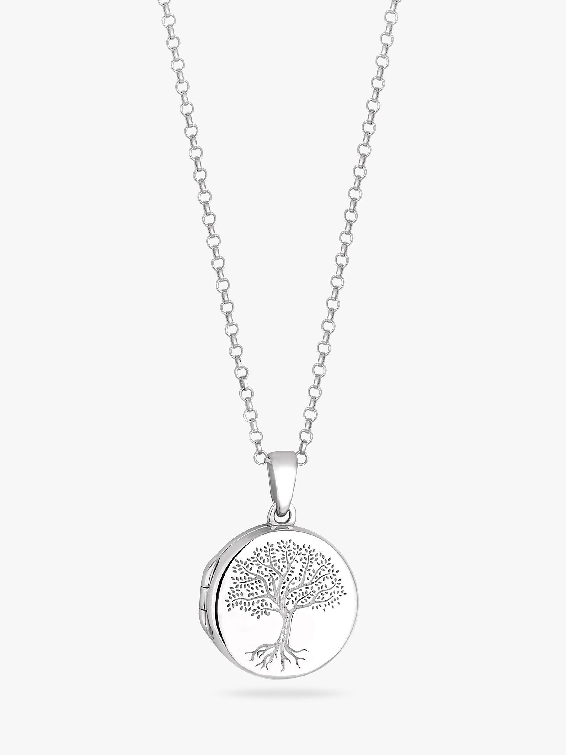 Product image 1 of 1, which shows Simply Silver Embossed Tree Of Love Locket Pendant Necklace, Silver