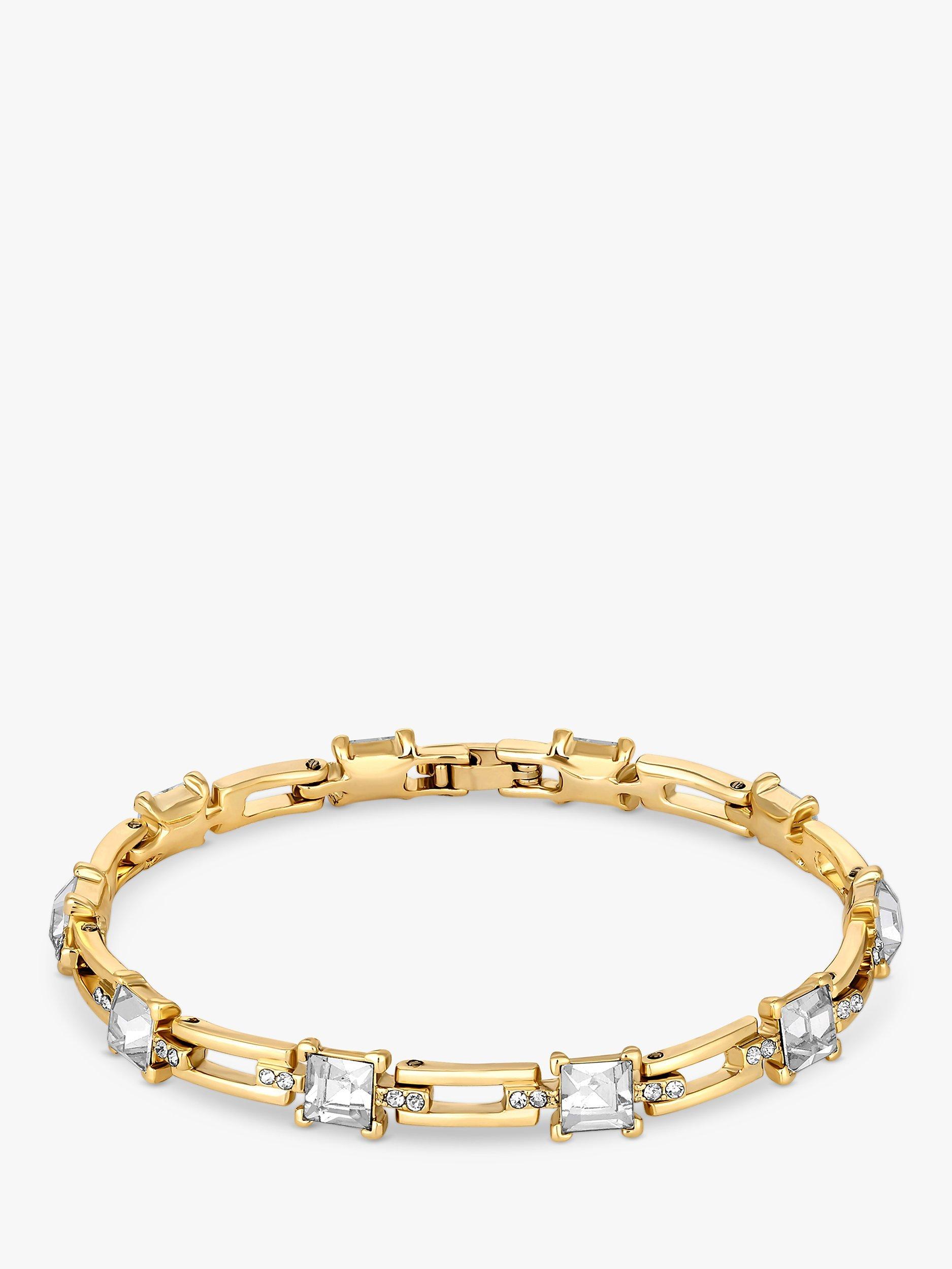 Jon Richard Cushion Cubic Zirconia Link Bracelet, Gold