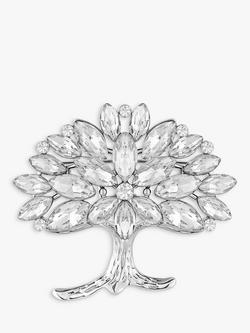 Jon Richard Cubic Zirconia Tree of Love Brooch, Silver - view 2, Silver