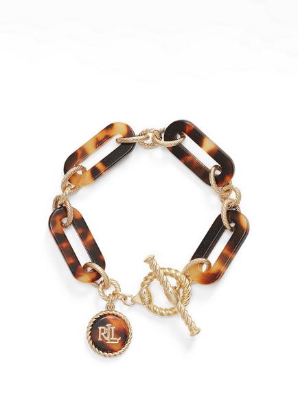 Lauren Ralph Lauren Tortoise Flex Link Bracelet, Gold, Gold