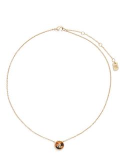 Lauren Ralph Lauren Faux Tortoise Logo Pendant Necklace, Gold, Gold
