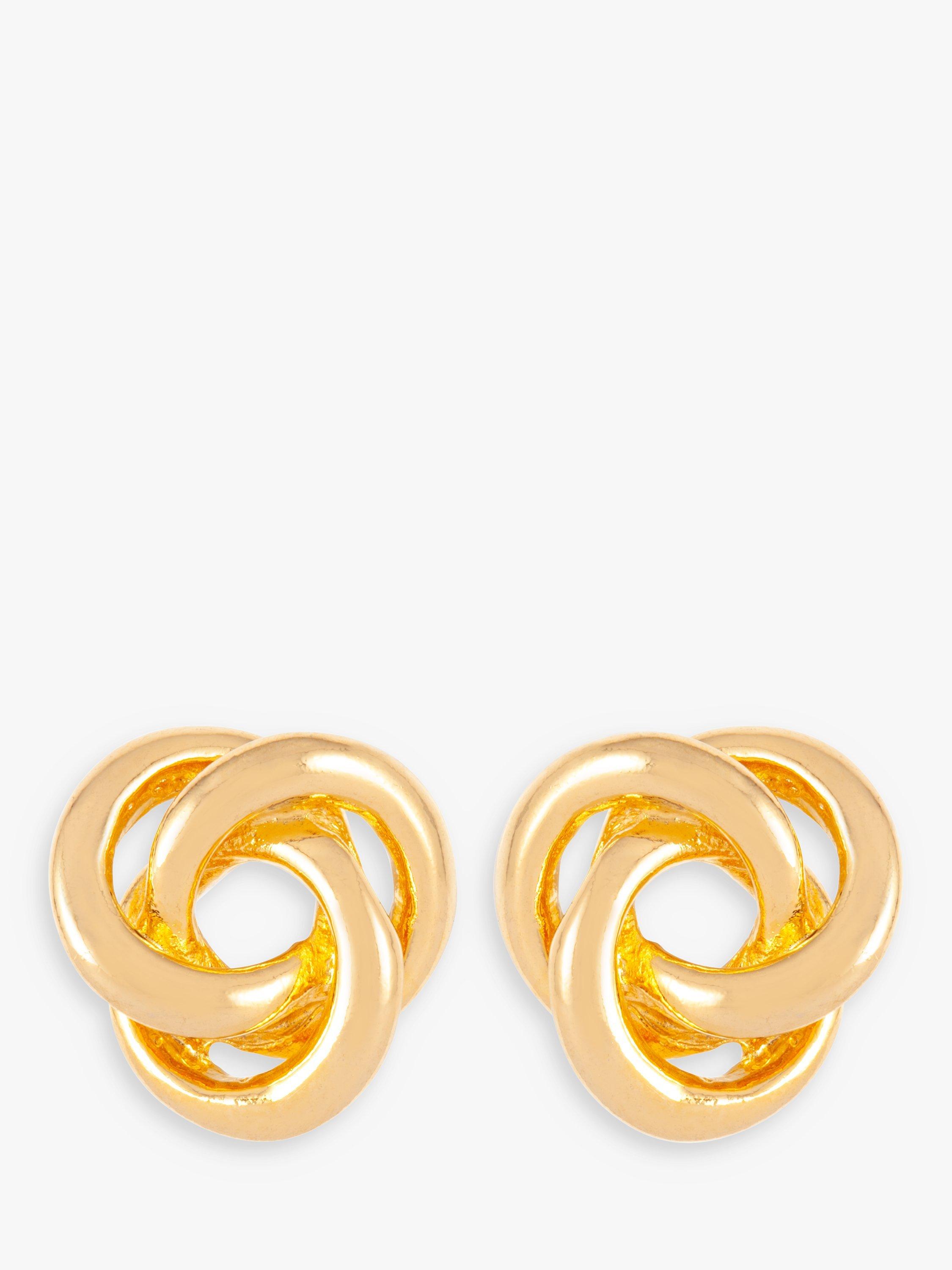 Product image 1 of 1, which shows Susan Caplan Pre-Loved Gold Plated Knot Stud Earrings, Dated Circa 1990s, Gold