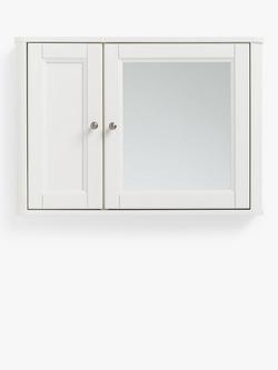 John Lewis Portsman Double Mirrored Bathroom Cabinet, White