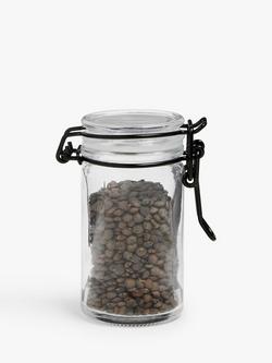 John Lewis Clip-Top Glass Storage Jar, Set of 3, 70ml, Black/Clear - view 2, Black/Clear