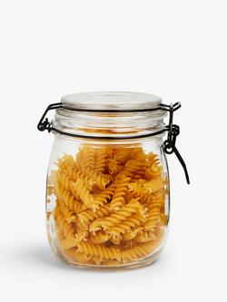 John Lewis Clip-Top Glass Storage Jar, 750ml, Black/Clear - view 2, Black/Clear