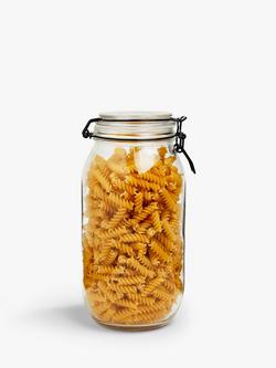 John Lewis Clip-Top Glass Storage Jar, 1.5L, Black/Clear - view 2, Black/Clear