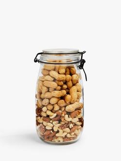 John Lewis Clip-Top Glass Storage Jar, 2.2L, Black/Clear - view 2, Black/Clear