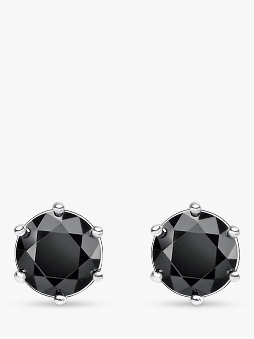 Product image 1 of 3, which shows THOMAS SABO Cubic Zirconia Stud Earrings, Silver/Black