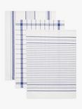 John Lewis Stripe & Check Tea Towels, Pack of 3