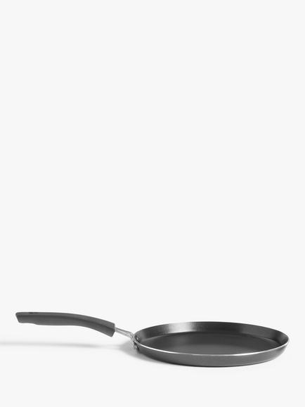 John Lewis Aluminium Non-Stick Crepe Pan, 24cm, Black