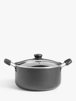 John Lewis Aluminium Non-Stick Stock Pot & Lid, 24cm, Grey, Grey