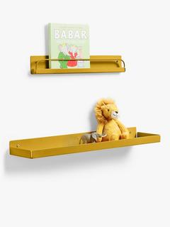 John Lewis Metal Shelf Set, Pack of 2, Mustard