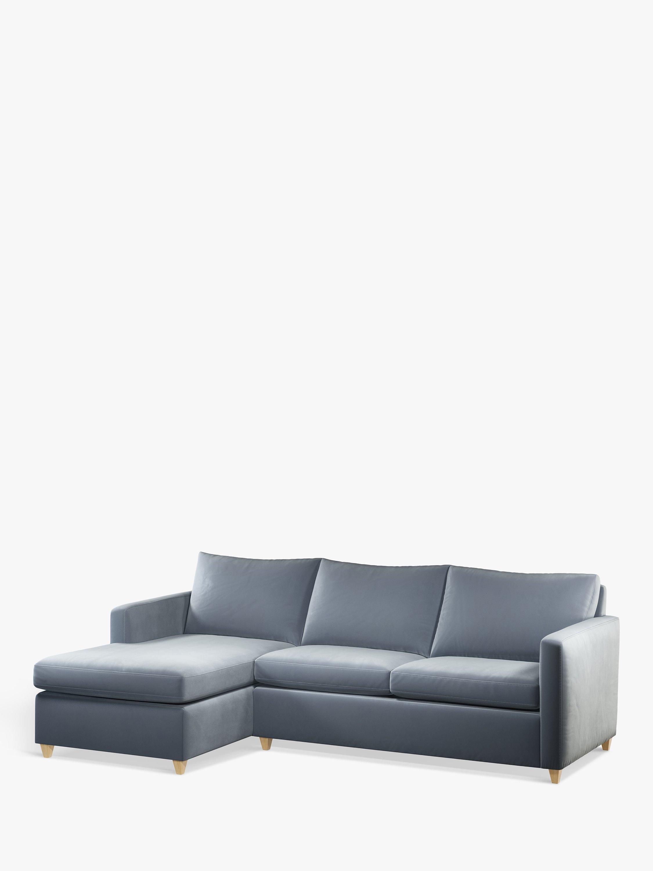 John Lewis OUTLET - Bailey LHF Chaise End Sofa Bed, Light Leg, Harriet Slate - Like New