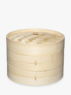 Kitchen Craft World of Flavours Large Bamboo Steamer & Lid, Natural, Natural