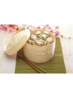 Kitchen Craft World of Flavours Large Bamboo Steamer & Lid, Natural - view 2, Natural