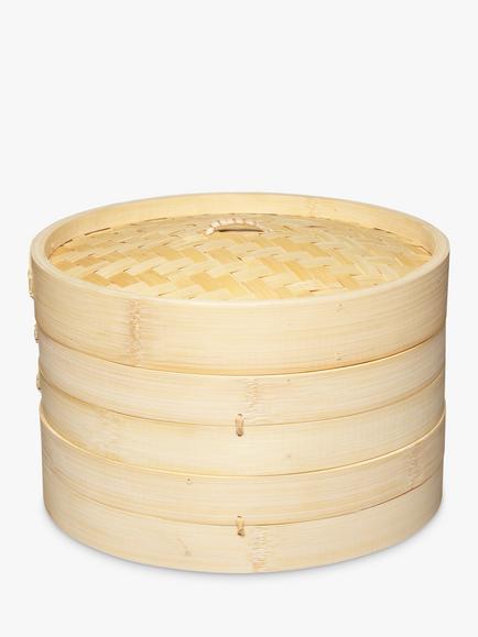 Kitchen Craft World of Flavours Large Bamboo Steamer & Lid, Natural, Natural