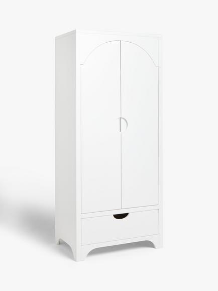 John Lewis Arc Kids' Single Wardrobe, White - view 2, White
