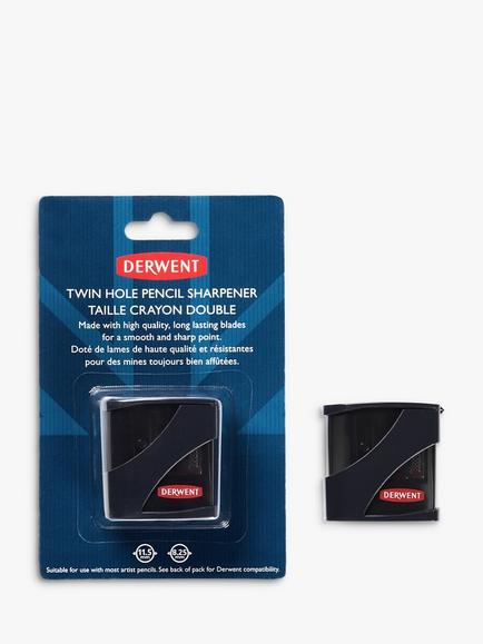 Derwent Twin Hole Pencil Sharpener - view 2, Black