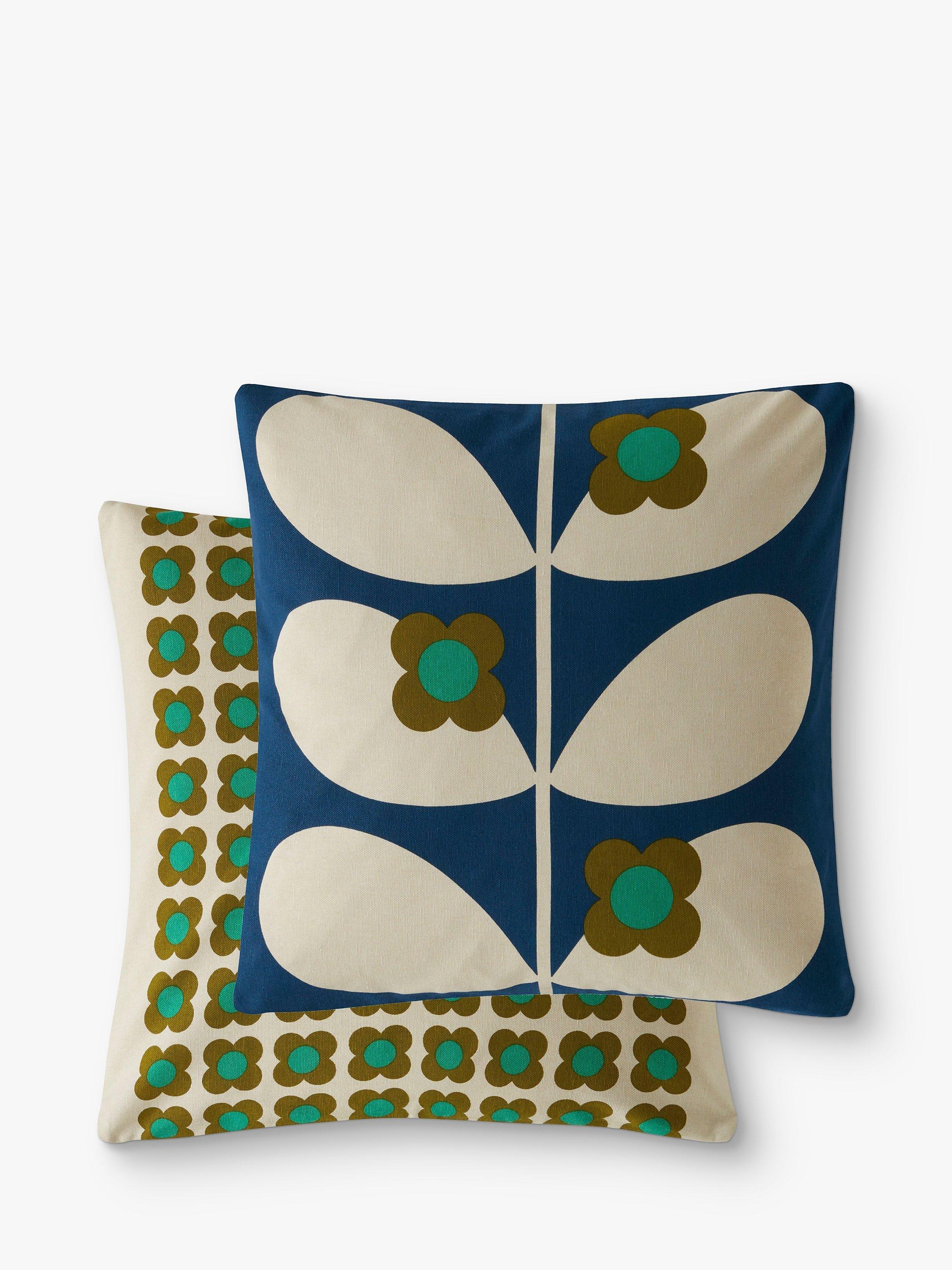 Orla Kiely Wild Rose Cushion, Navy