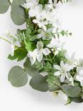 John Lewis Floral Wedding Wreath, White, Dia.40cm