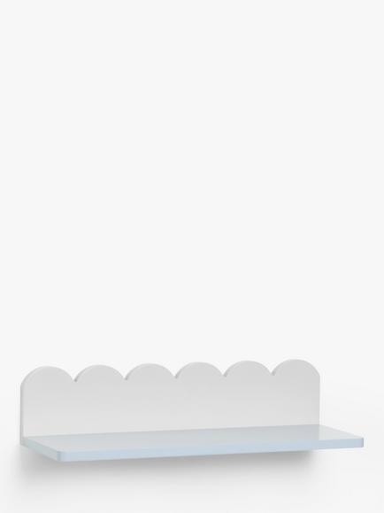 John Lewis Scalloped Wall Shelf - view 2, Grey/Blue