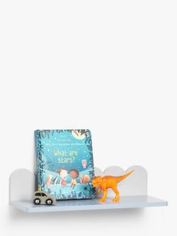 John Lewis Scalloped Wall Shelf, Grey/Blue