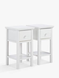 John Lewis Wilton Bedside Tables, Set of 2, White