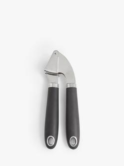 John Lewis Stainless Steel Soft-Touch Handles Garlic Press, Silver, Black