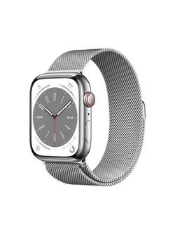 Apple Watch Series 8 GPS + Cellular, 45mm, Stainless Steel, Milanese Loop, Regular, Silver