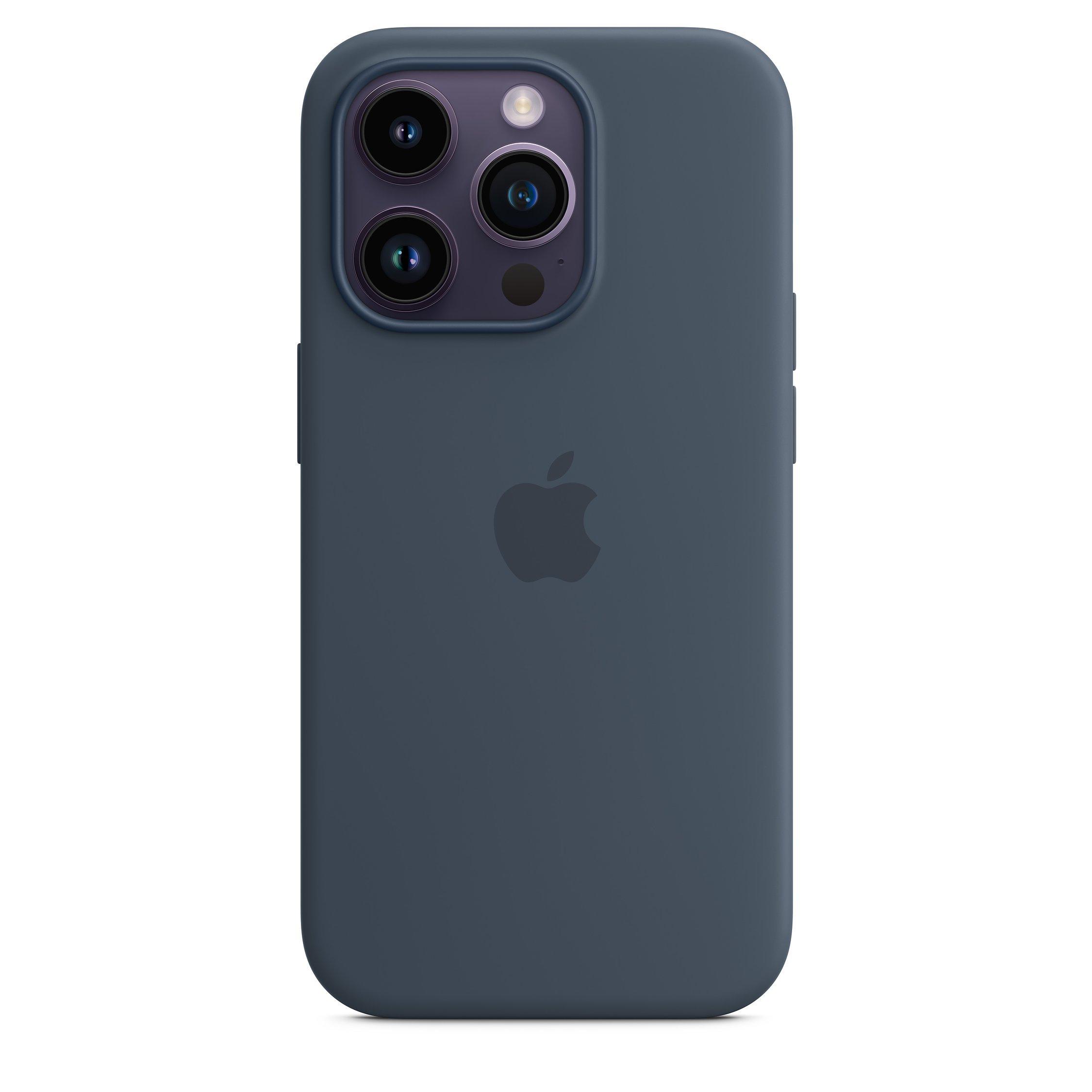 Apple Silicone Case with MagSafe for iPhone 14 Pro, Storm Blue