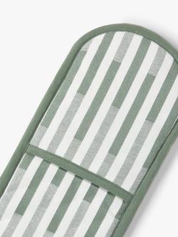 John Lewis Staggered Stripe Double Cotton Oven Glove - view 2, Rosemary