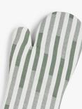 John Lewis Striped Cotton Oven Mitt, Rosemary