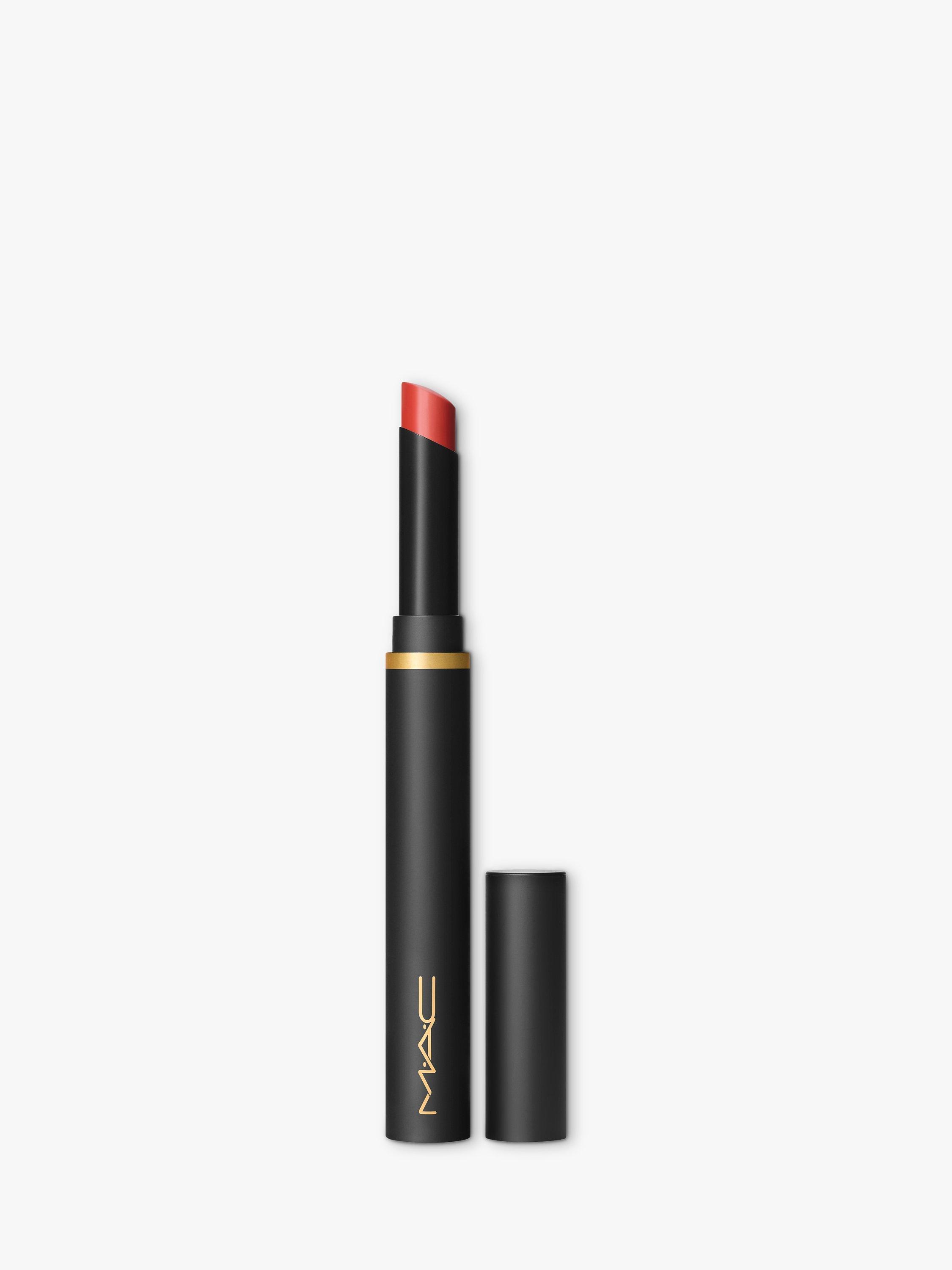 Product image 1 of 5, which shows MAC Lipstick -  Powder Kiss Velvet Blur Slim Stick, Dubonnet Buzz