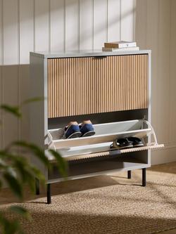 John Lewis Ridge Shoe Storage Rack, 2 Tier - view 2, Grey