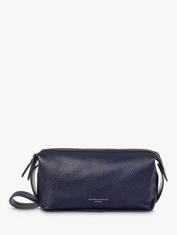 Aspinal of London Reporter Pebble Leather Wash Bag, Navy