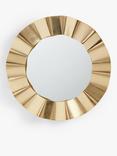 John Lewis Fluted Round Metal Wall Mirror, 78.5cm, Gold