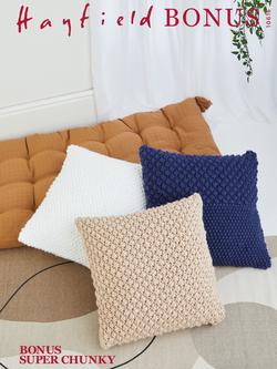 Hayfield Two Stitch Cushions Knitting Pattern, 