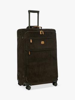Bric's Life 77cm 4-Wheel Faux Suede Large Suitcase - view 2, Green Olive