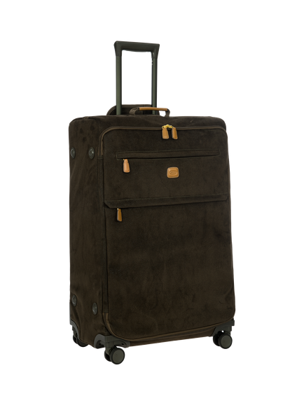 Bric's Life 77cm 4-Wheel Faux Suede Large Suitcase - view 2, Green Olive