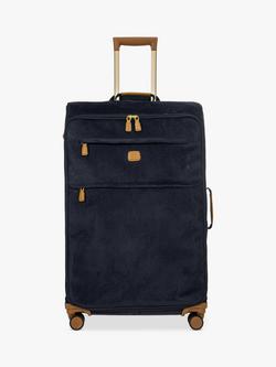 Bric's Life 77cm 4-Wheel Faux Suede Large Suitcase, Navy
