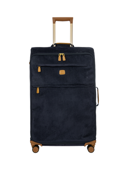 Bric's Life 77cm 4-Wheel Faux Suede Large Suitcase, Navy