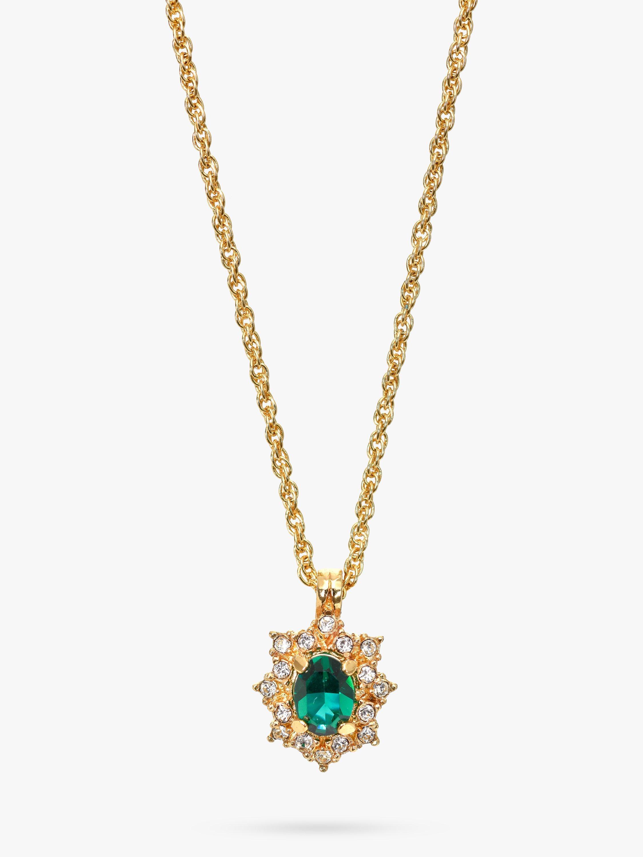 Product image 1 of 2, which shows Eclectica Pre-Loved Oval Swarovski Crystal Pendant Necklace, Dated Circa 1980s