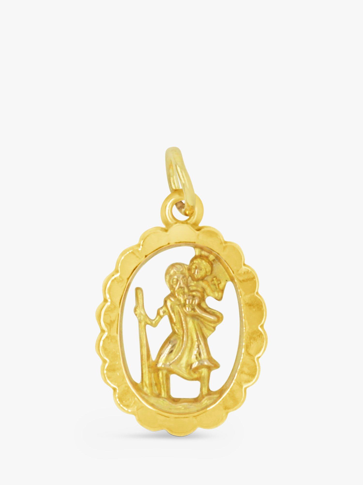 Product image 1 of 3, which shows Milton & Humble Jewellery Pre-Loved St. Christopher 9ct Yellow Gold Pendant, Dated London 1978
